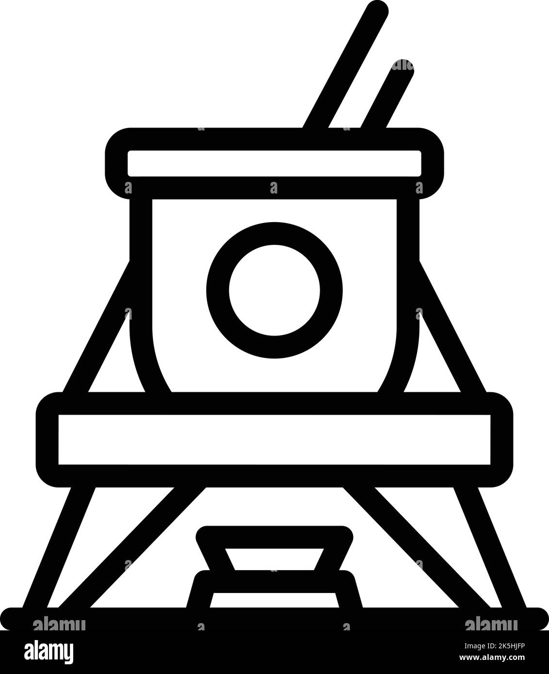 Konturvektor für das Fondue-Symbol „Kochen“. Käsebrot. Kochen Sie Ihre Küche Stock Vektor