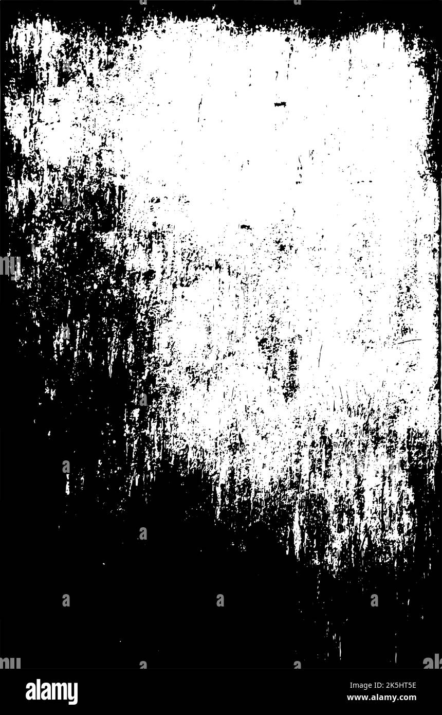 Grunge zerkratzter Holzhintergrund in schwarz-weißen Farben. Rauer, vernarbter Hintergrund mit leerem Raum. Überzug Textur von altem Holz. Distress-Effekt für Stock Vektor