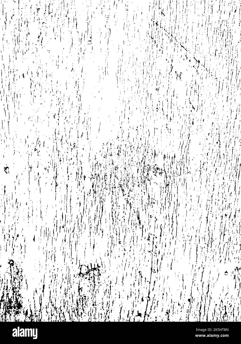 Rauer Overlay-Hintergrund aus altem verwittertem Holz. Schwarz-weiße Grunge-Holzstruktur. Zerkratzte, vernarbte Kulisse mit Notruf-Effekt für einige Desig Stock Vektor