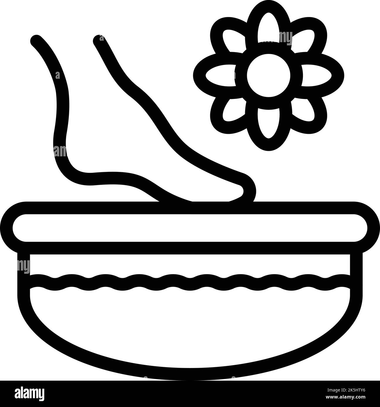 Saubere Blume Fuß Symbol Umriss Vektor. Kunststudio. Pflege Schönheit Stock Vektor