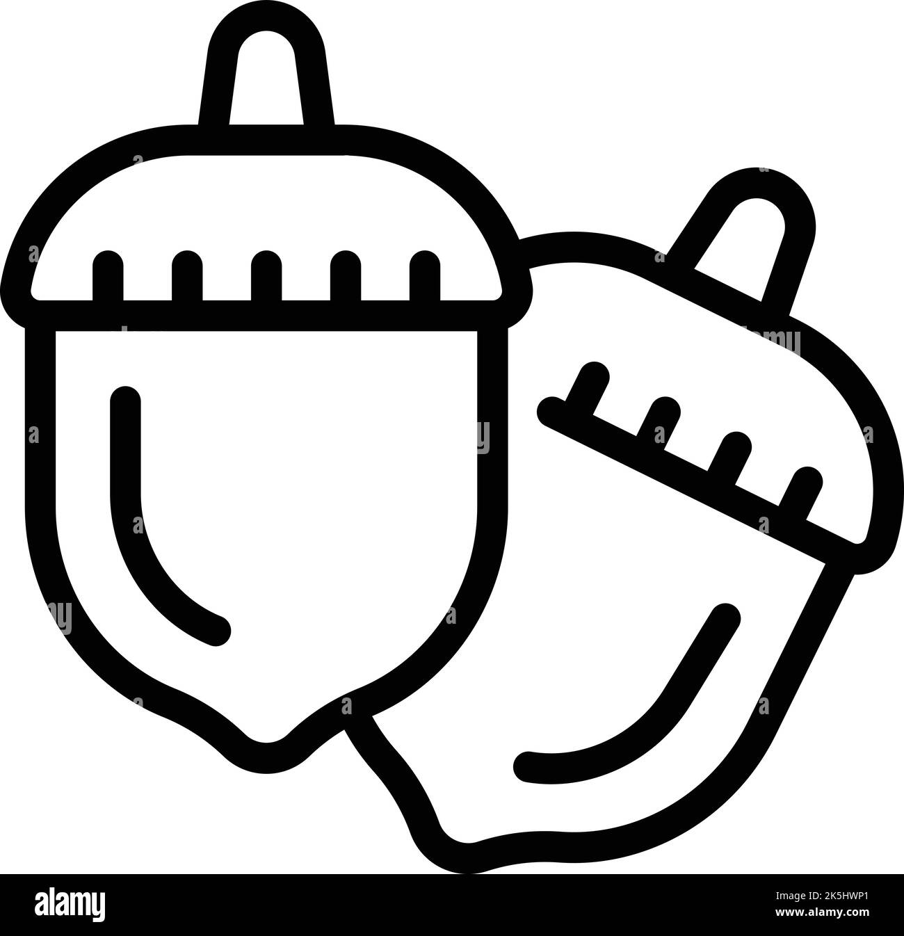 Vektor der Kontur des Symbols „Waldnüsse“. Paleo-Diät. Vegane Küche Stock Vektor