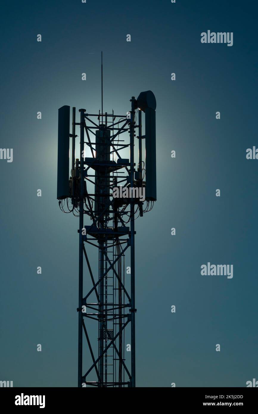 Frankreich, Essonne (91), Chalo-Saint-Mars, 5G Mobilfunk-Antenne Stockfoto