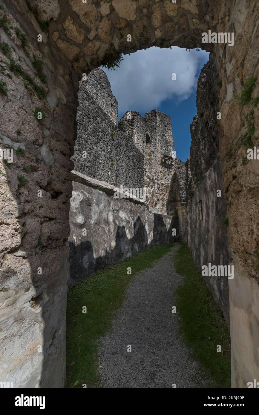 Burgruine Alt-Trauchburg, 13.. Jahrhundert die Ruine ist eine der am besten erhaltenen in der Allgäu, Weitnau-Alttrauchburg, Bayern, Deutschland Stockfoto