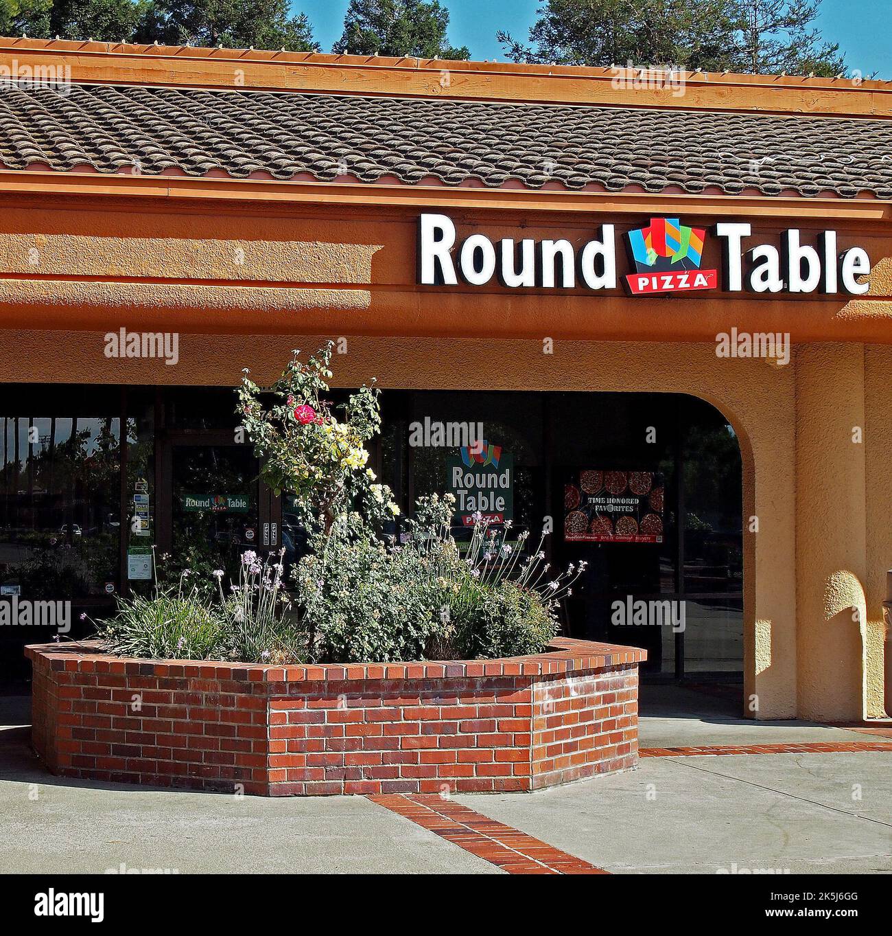 Round Table Pizza Restaurant in Union City, Kalifornien Stockfoto