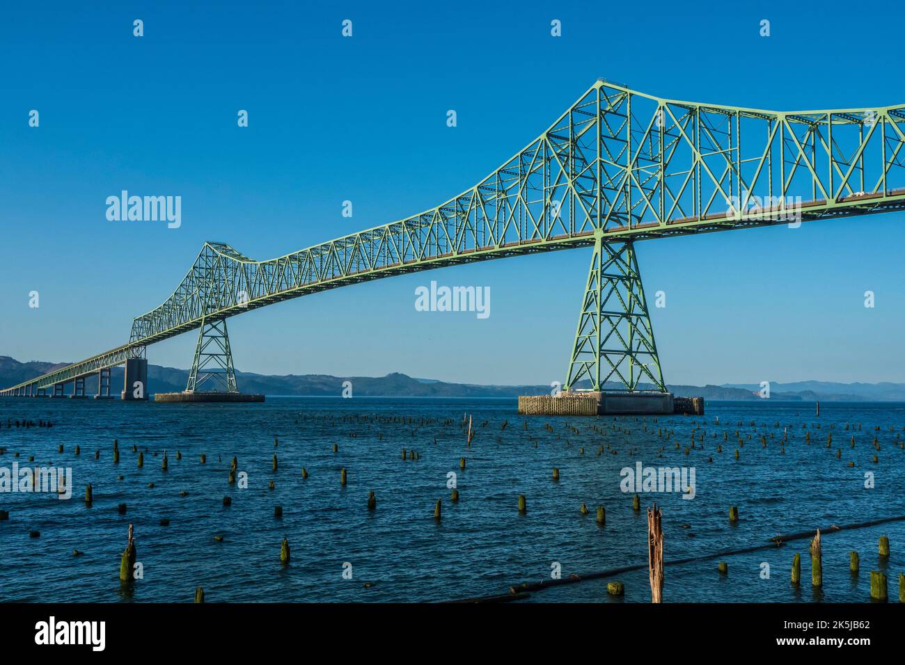 Astoria–Megler Bridge über den Columbia River, Astoria, Oregon. Stockfoto