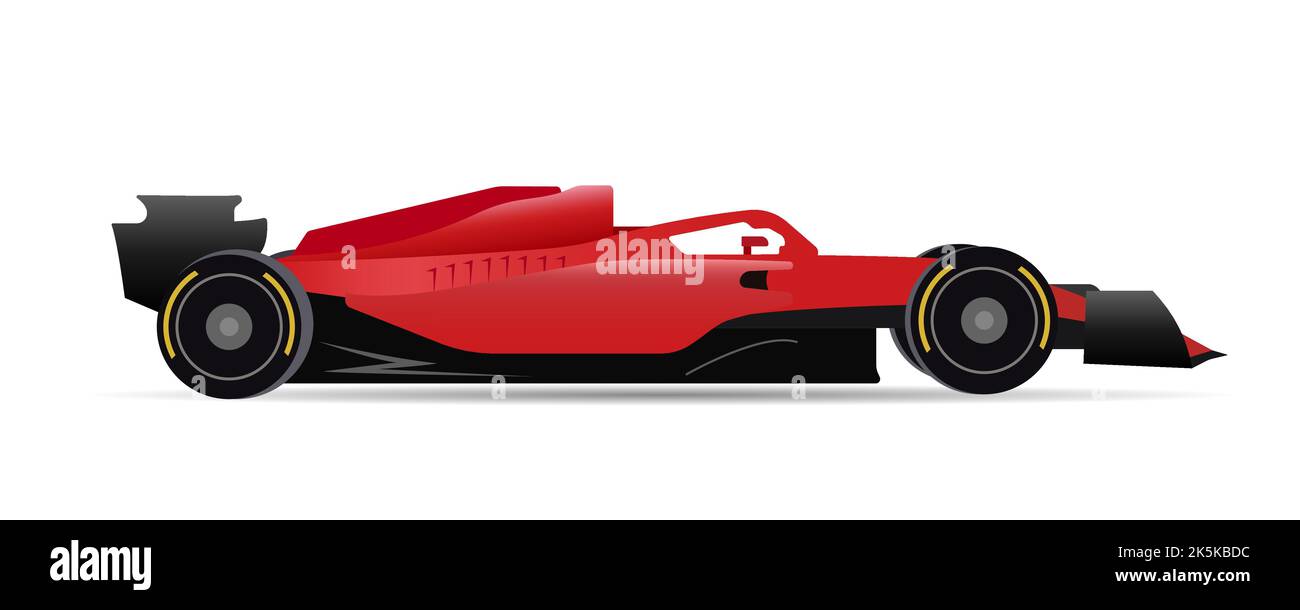 Rennwagen rot isoliert auf weißem Hintergrund, im Vektorformat Stock Vektor