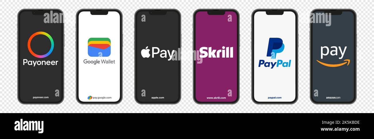 Top Payment Services virtuell auf Smartphone-Bildschirm im Vektorformat Stock Vektor