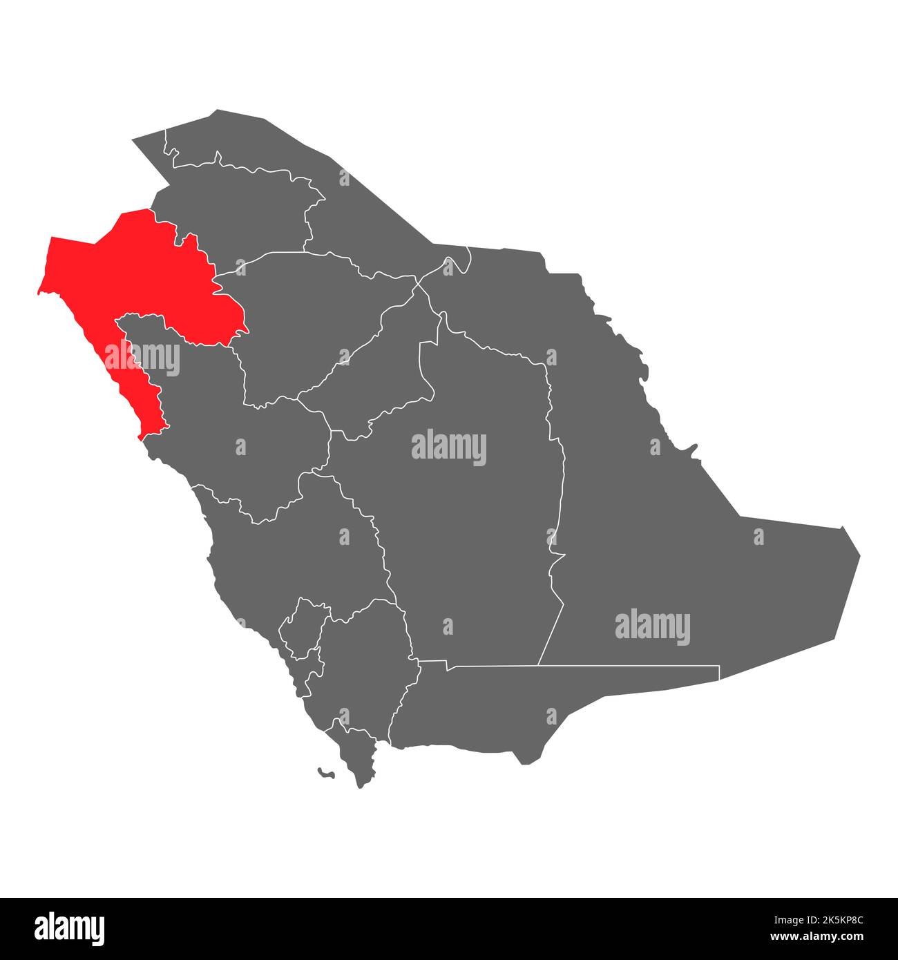 Saudi-arabien, Tabuk Region hohe detaillierte Karte, Geographie Grafik Land, Grenze Vektor Illustration . Stock Vektor