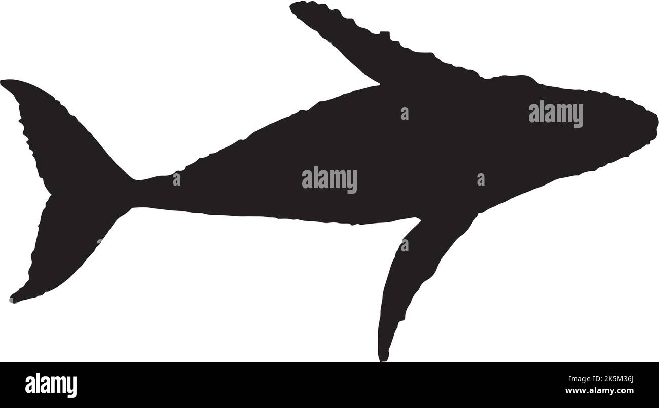 Whale Silhouette Kunstwerk für Logo , Tapete , Pop-Art oder jede Art von Kunstwerk. Stock Vektor