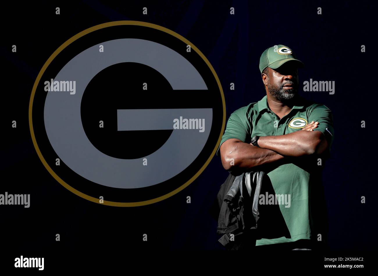 Ein Fan von Green Bay Packers vor dem Spiel der NFL International im Tottenham Hotspur Stadium, London. Bilddatum: Sonntag, 9. Oktober 2022. Stockfoto