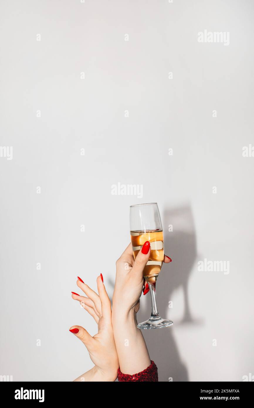 Party Toast weihnachtsfeier Feiertagsgetränk Stockfoto