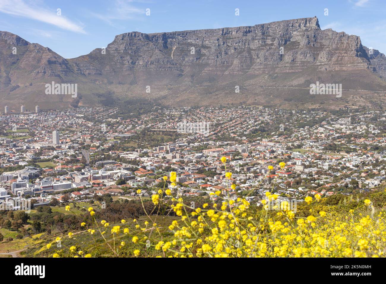 Tafelberg, aufgenommen im Frühjahr, Anfang Ocober 2022. Stockfoto
