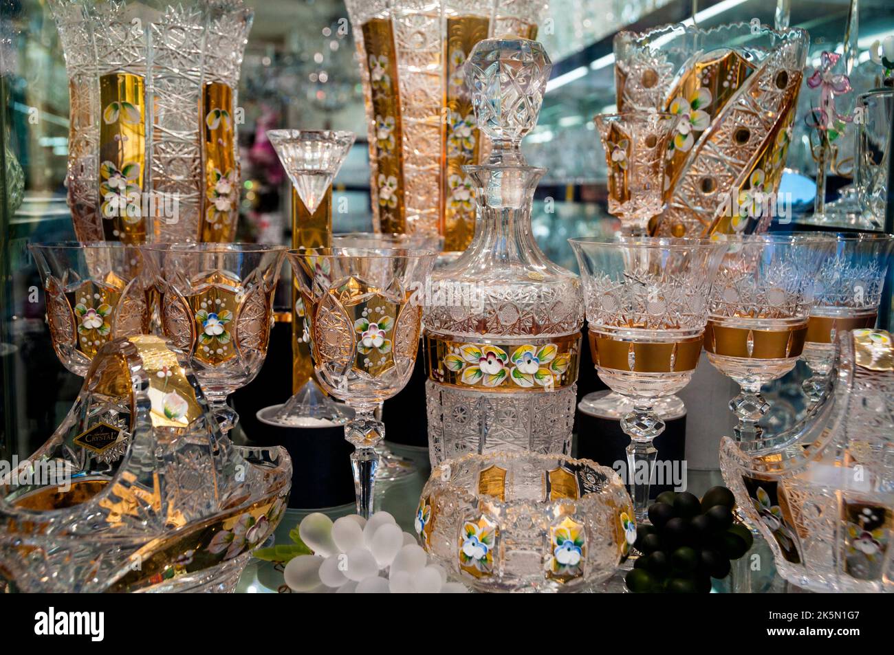 Böhmischer Kristall in Prag, Tschechische Republik. Stockfoto