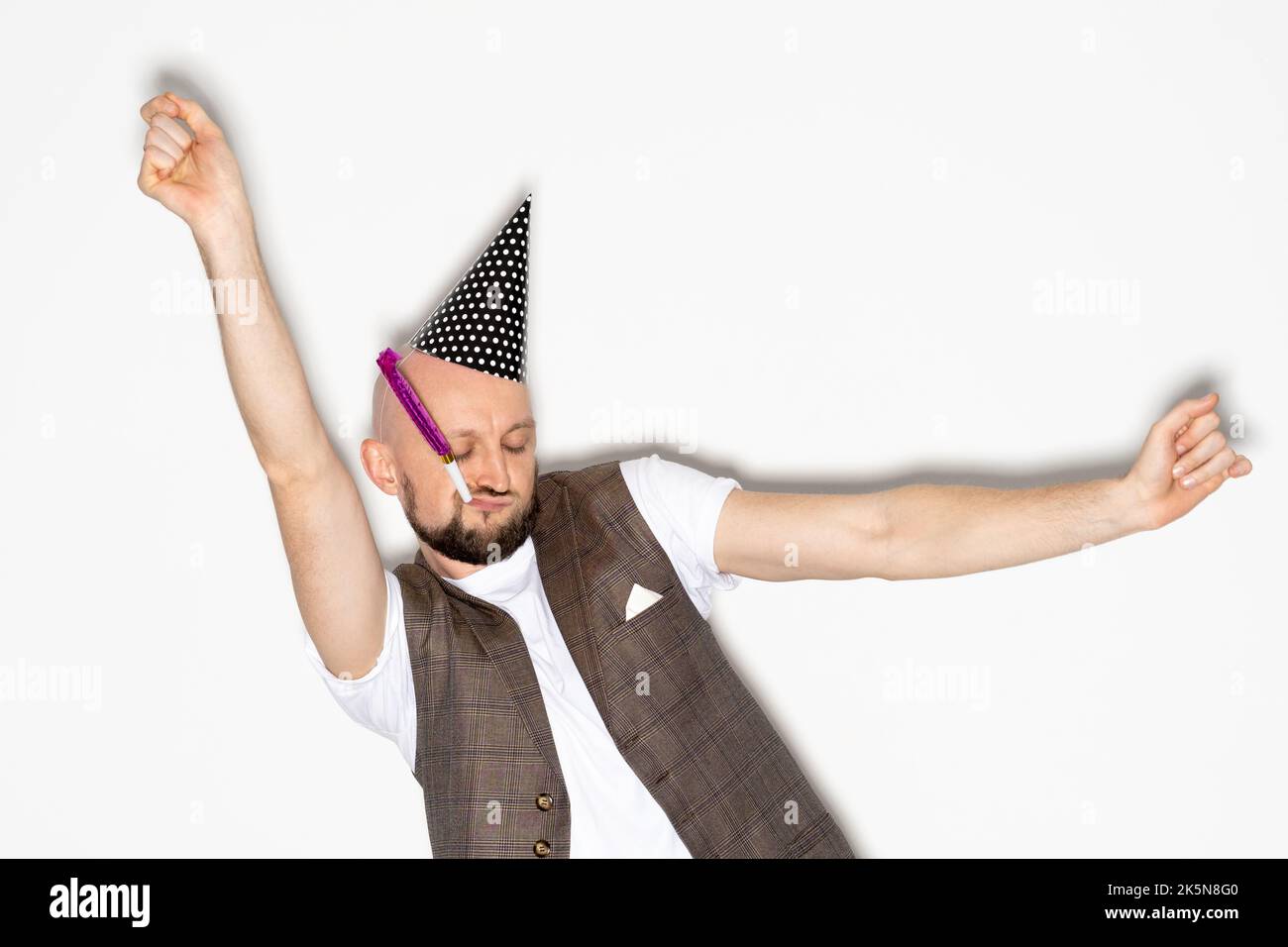 Geburtstagsfeier töricht Mann Urlaub Stimmung lustig Stockfoto