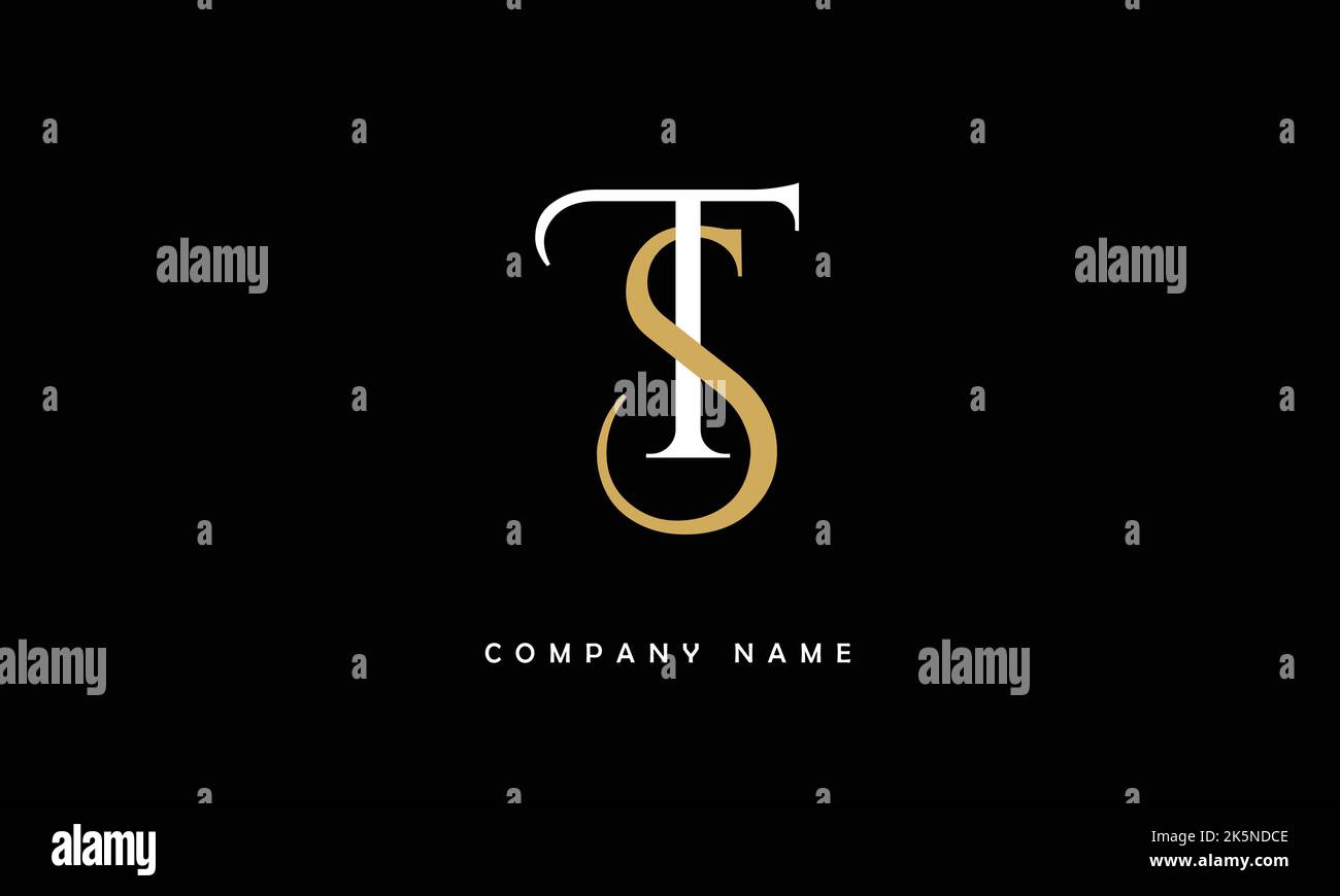 TS, ST – Logo-Monogramm mit abstrakten Buchstaben Stock Vektor