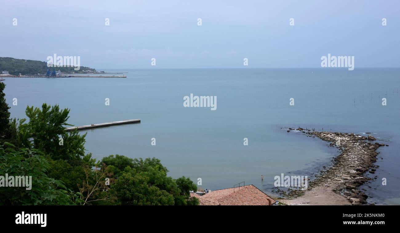 Blick auf das schwarze Meer vom Palast in balchik, bulgarien Stockfoto