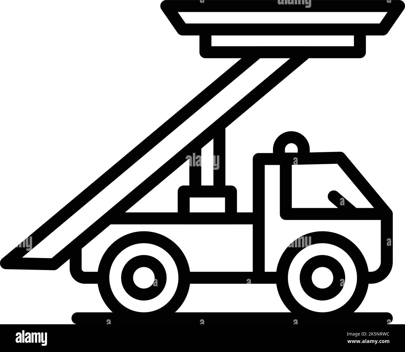 Vektorgrafik für den Umriss von Treppen im Urlaubsflugzeug. Avitaion Flug. Service-Terminal Stock Vektor