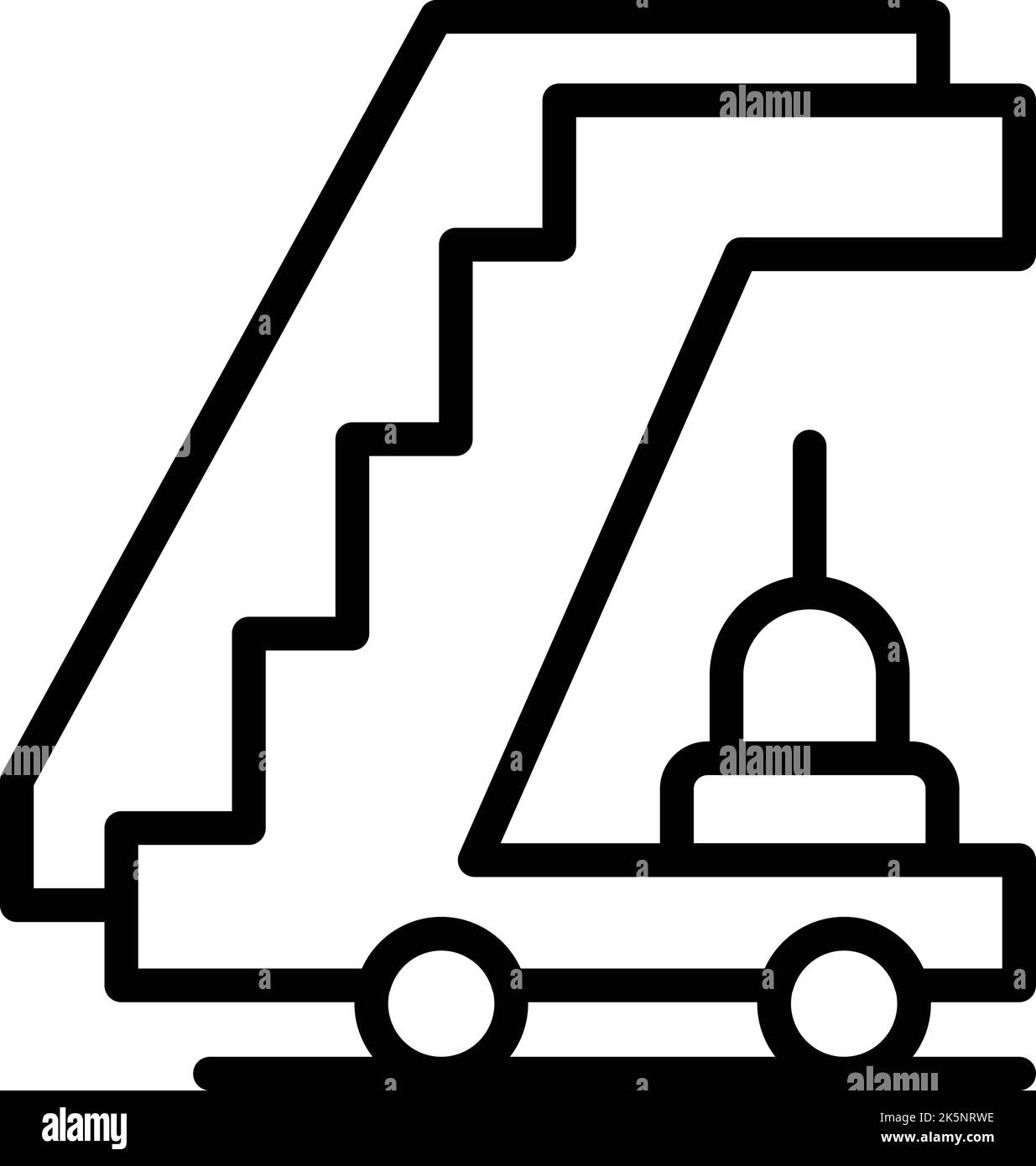 Reise Flugzeug Treppen Symbol Umriss Vektor. Business-Flughafen. Service-Terminal Stock Vektor