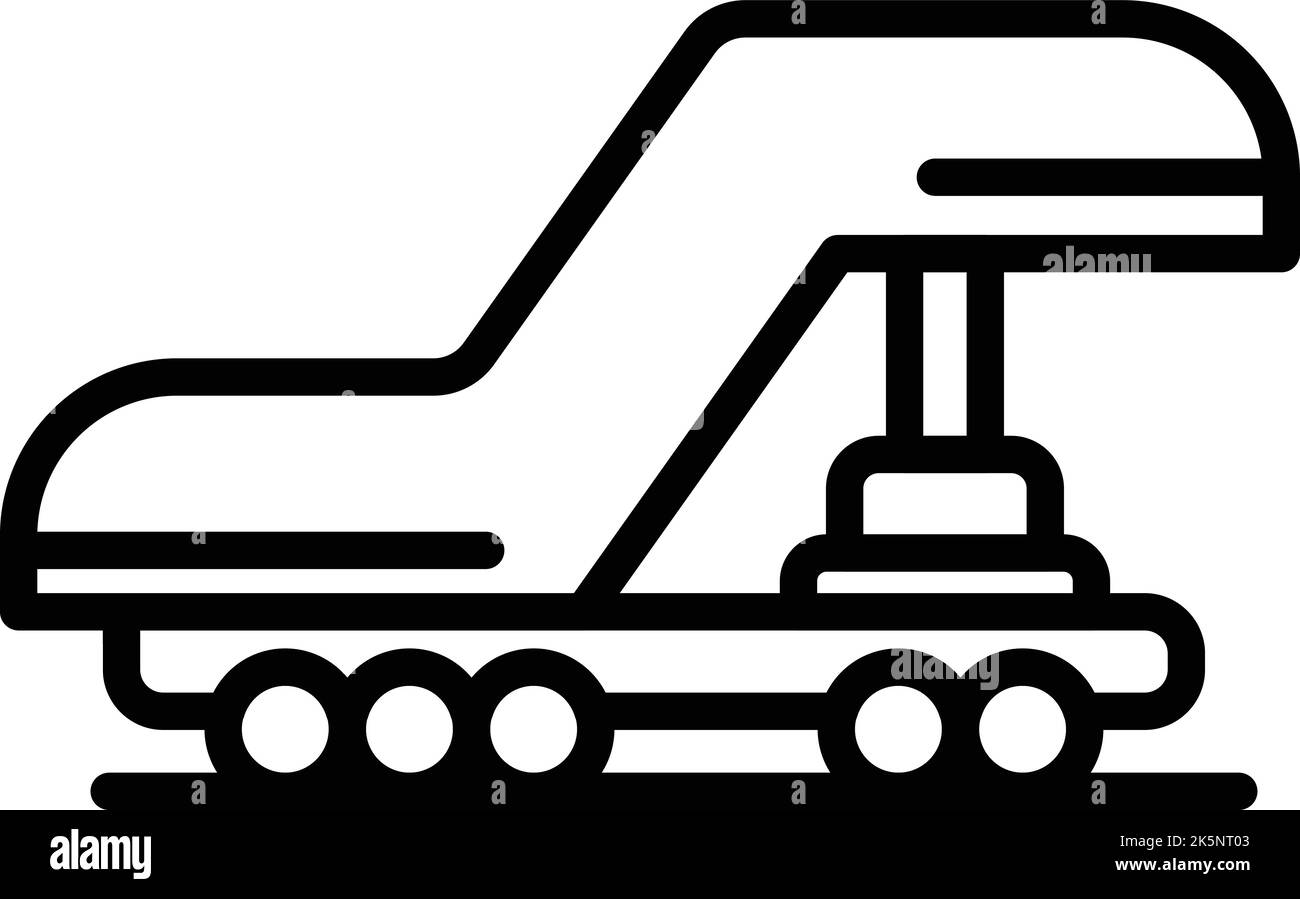 Vektorgrafik für die Kontur des Symbols „Flugzeugabgänge“. Zum Flughafen. Flugzeugterminal Stock Vektor