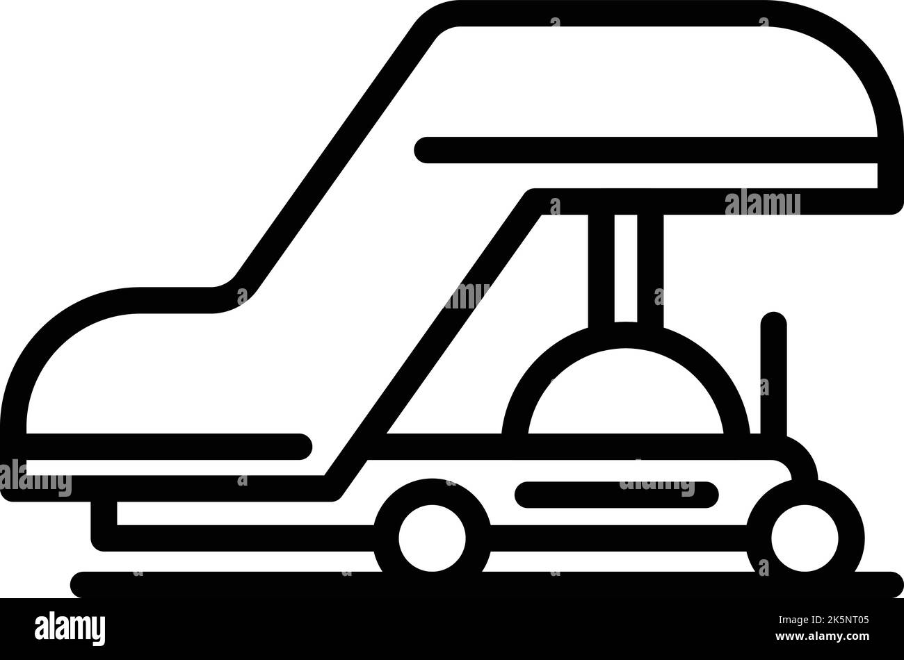 Vektor für die Kontur des Symbols „Treppe“ im Passagierflugzeug. Flughafenfahrten. Urlaubsluft Stock Vektor