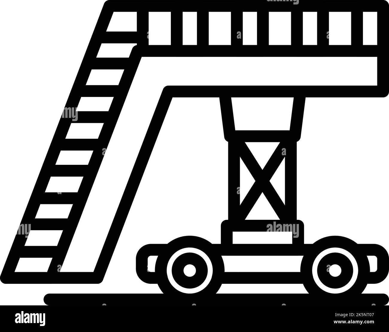Runway Flugzeug Treppen Symbol Umriss Vektor. Geschäftsflug. Flugurlaub Stock Vektor