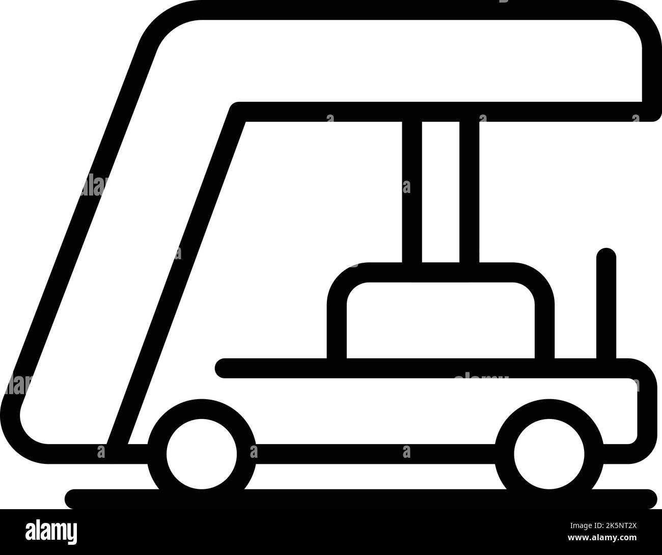 Moderne Flugzeugtreppen Symbol Umriss Vektor. Flughafenflug. Flugurlaub Stock Vektor