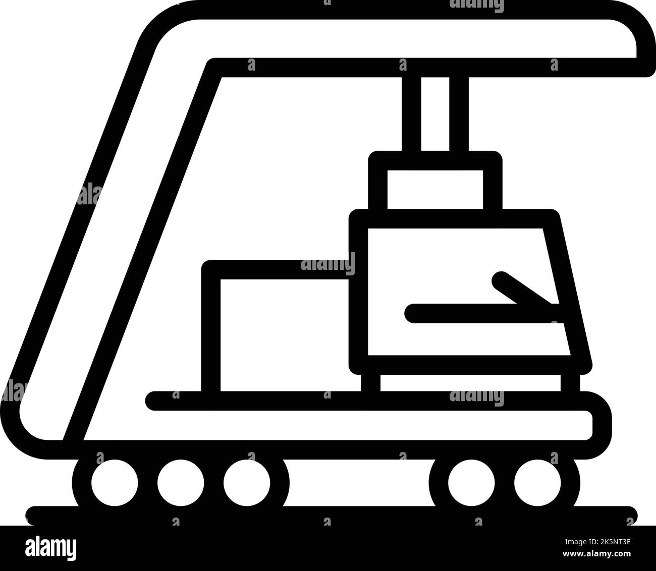 Vektor der Kontur des Symbols „Treppe“ des Fahrzeugs im Flugzeug. Tourismusflug. Lufttreppe Stock Vektor