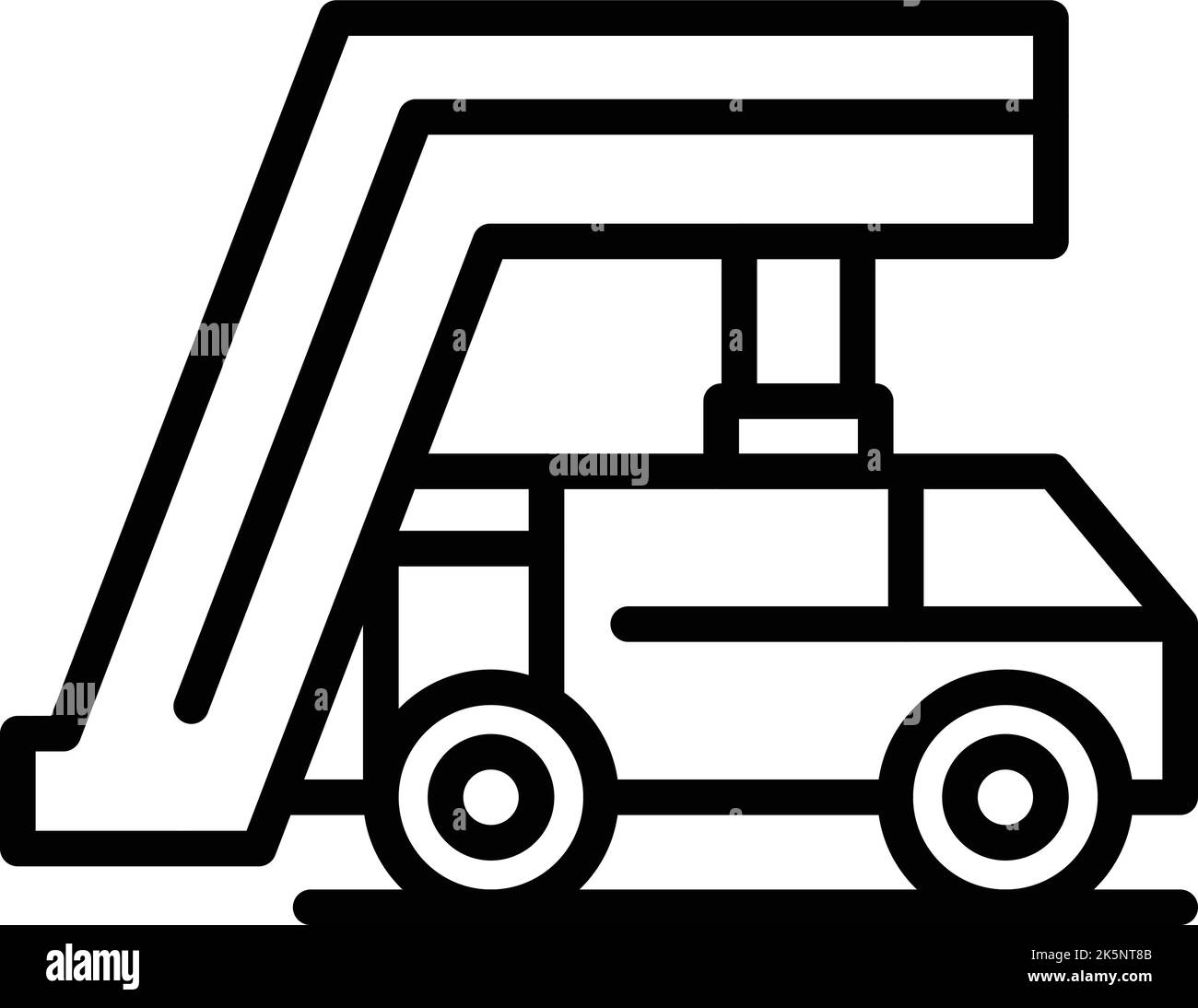 Vektor der Umrissdarstellung von Flugzeugtreppen. Tourismusflug. Dienstreisen Stock Vektor