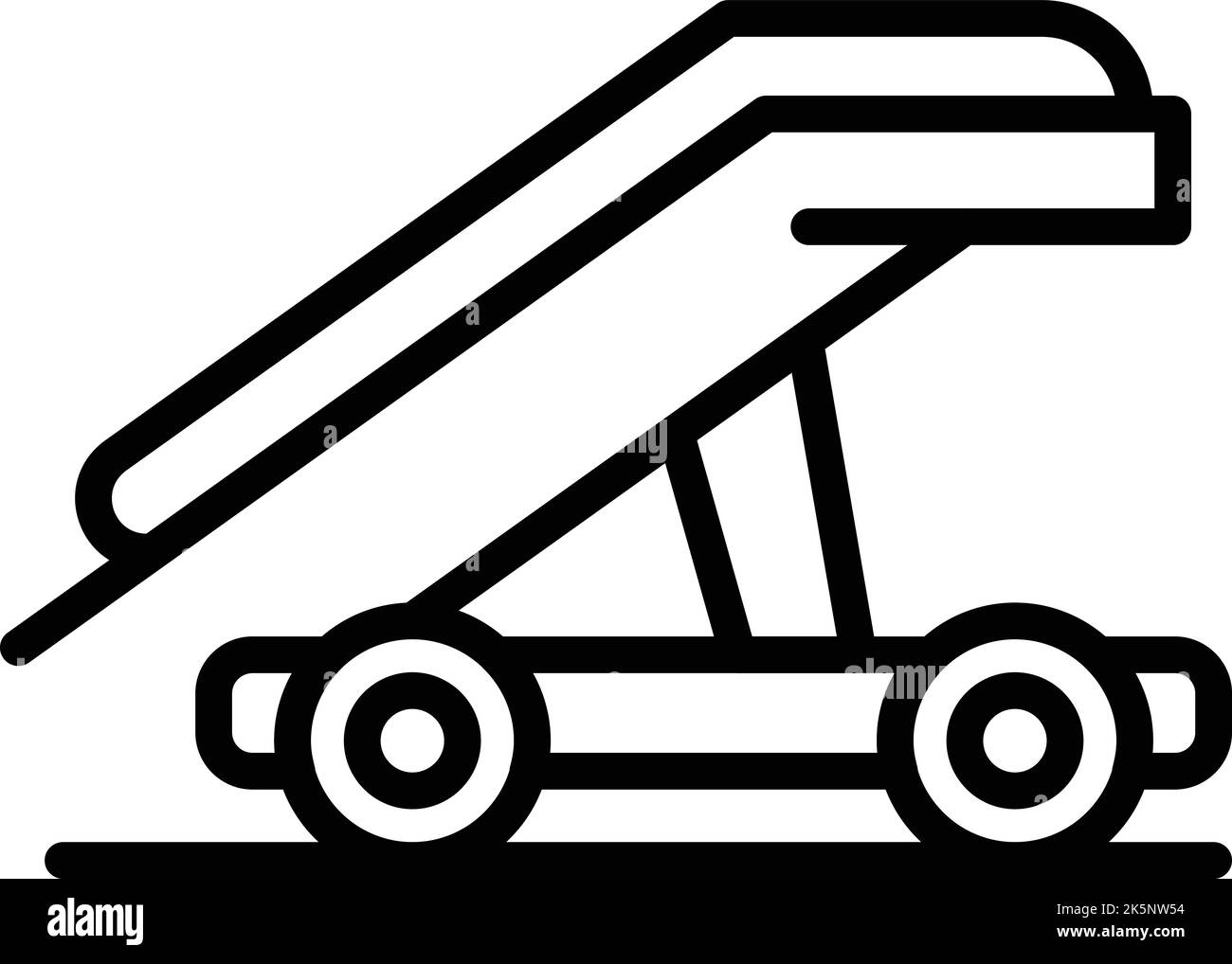 Design Flugzeug Treppen Symbol Umriss Vektor. Zum Flughafen. Ebenen Leiter Stock Vektor