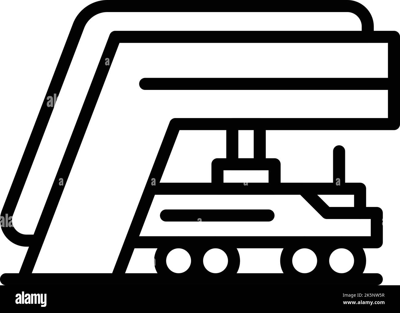 Vektor der Kontur des Symbols „Treppe“ des Flugzeugs. Geschäftstourismus. Flugzeugterminal Stock Vektor