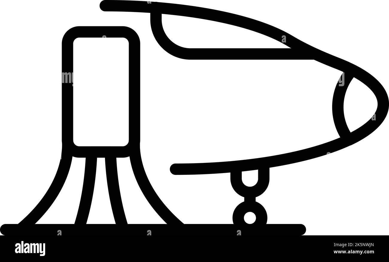 Vektor der Symbolumrisse für Flugzeugtreppen. Flugreisen. Flugzeugterminal Stock Vektor