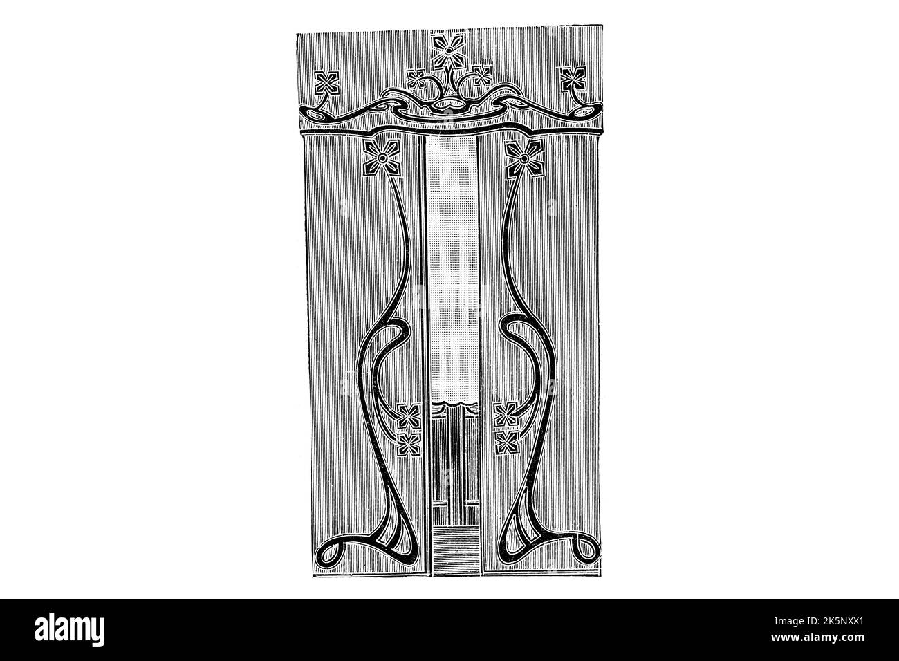 Vorhang mit Valance – 1910s Vintage Illustration Stockfoto