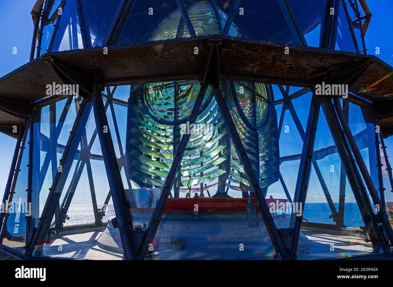 Fresnel-Linse, The Grey Lighthouse, Skagen, Dänemark, Europa Stockfoto