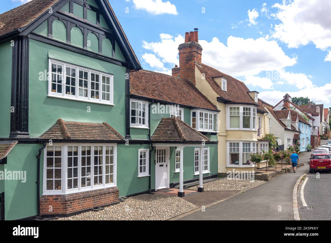 Hausreihe, Bridge Street, Coggeshall, Essex, England, Vereinigtes Königreich Stockfoto