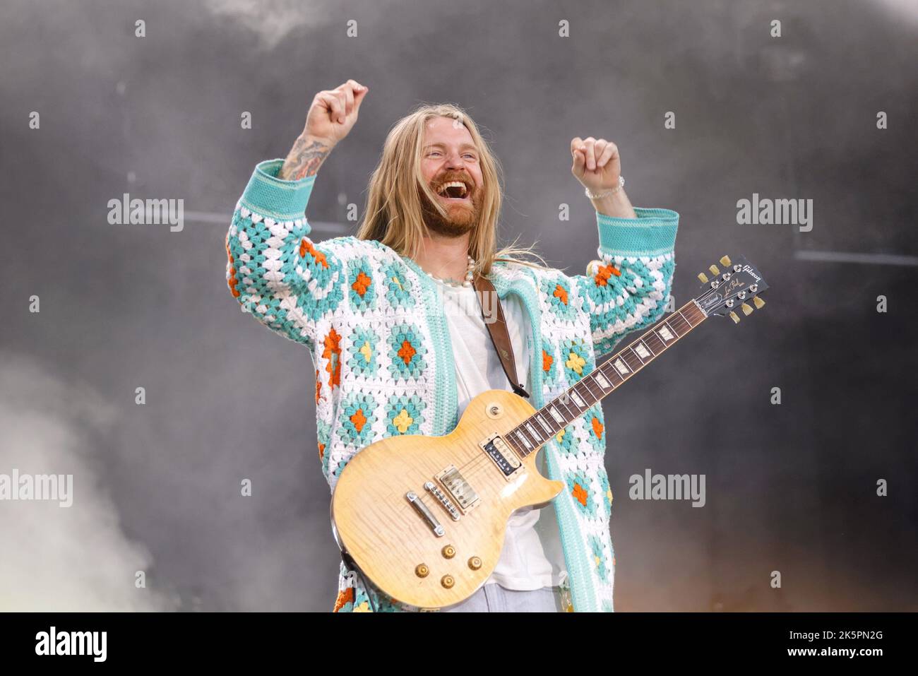Sam Ryder Eurovision Song Contest-Sänger bei einem Konzert im Hatfield House in Hatfield, Großbritannien Stockfoto