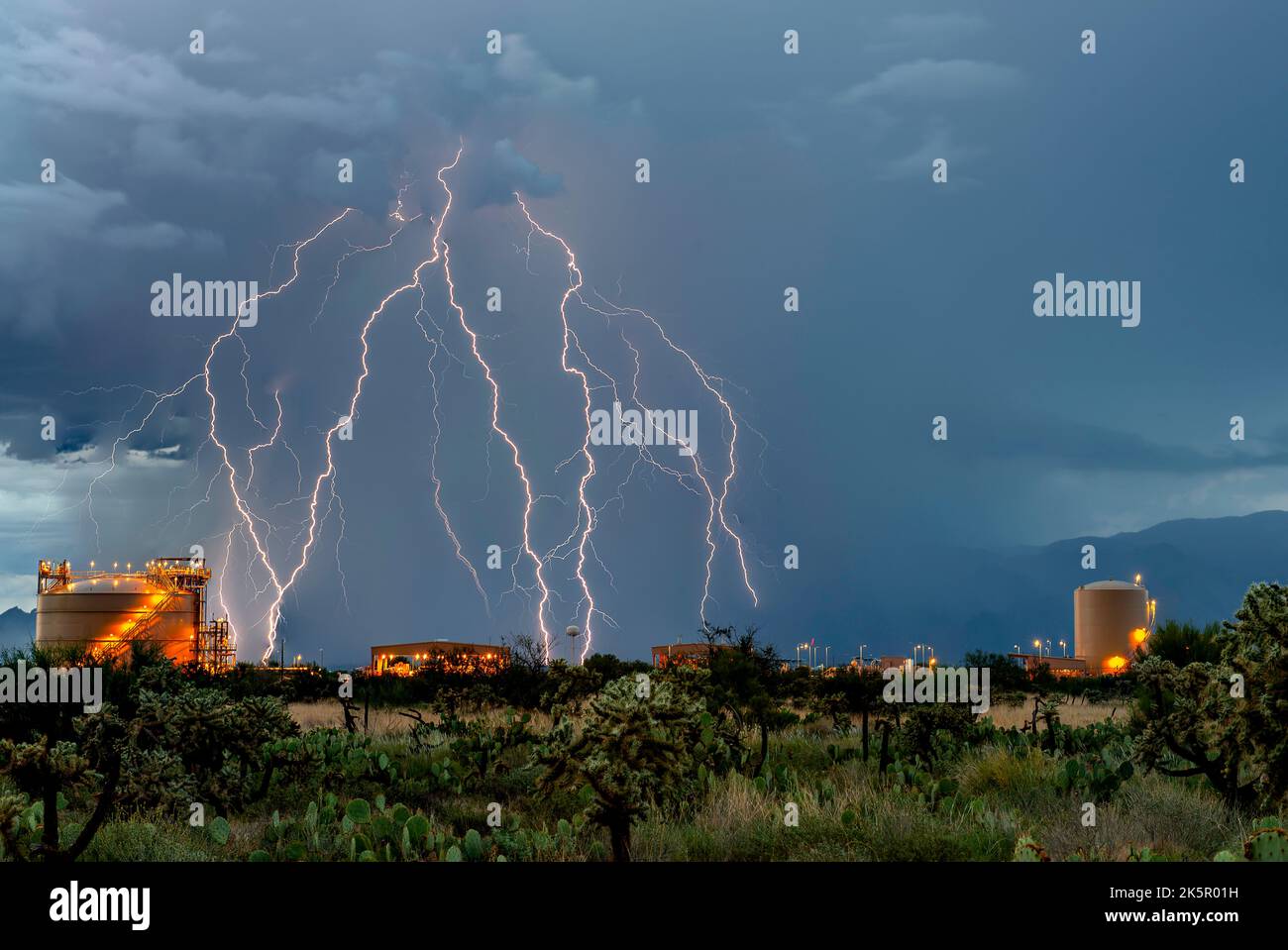 Monsunblitz in Arizona Stockfoto