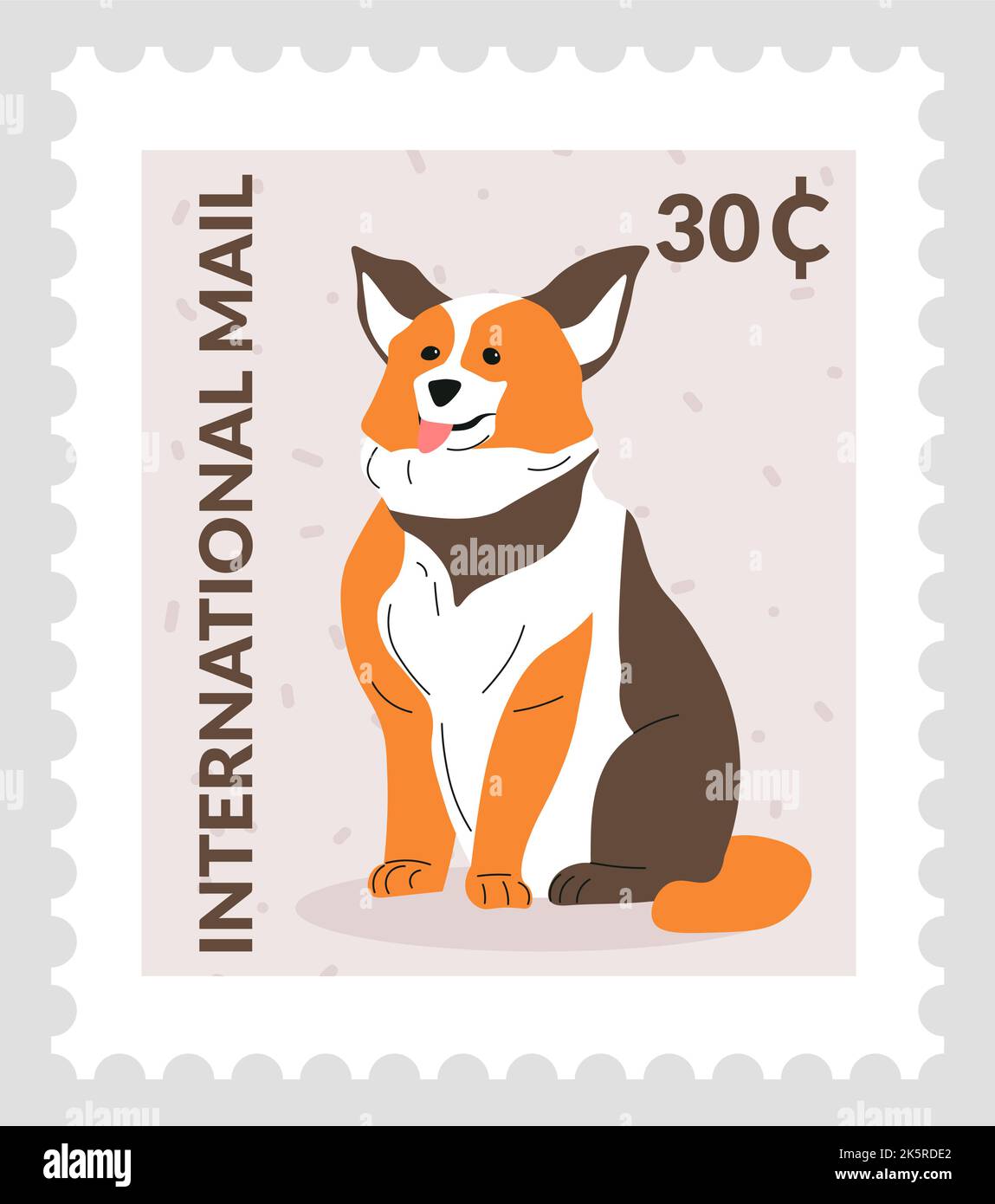 Internationale Post, Poststempel des Corgi-Haustieres Stock Vektor
