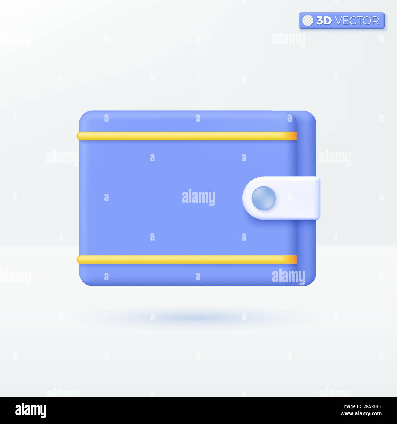 Geldbörse Symbol Symbole. Geldbörse, Tasche, Natur, Wetter, Investition, Finanzierung, Geld-Cashback-Konzept. 3D Vektor isoliertes Illustrationsdesign. Cartoon-Paste Stock Vektor