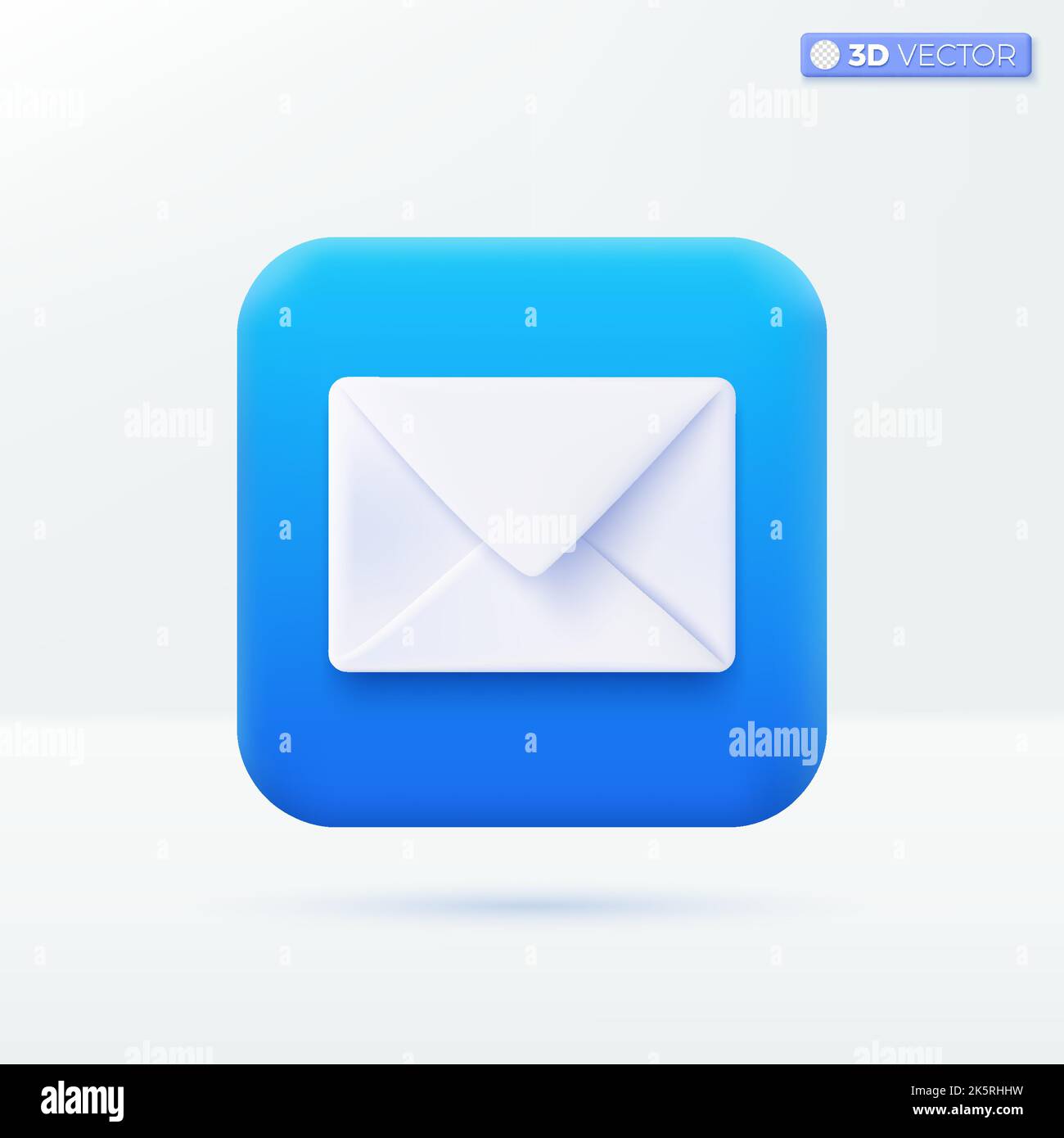E-Mail App Symbol Symbole. Mobile Schnittstelle, Nachricht, senden und erhalten neue Kontakt Konzept. 3D Vektor isoliertes Illustrationsdesign. Cartoon Pastell Minima Stock Vektor