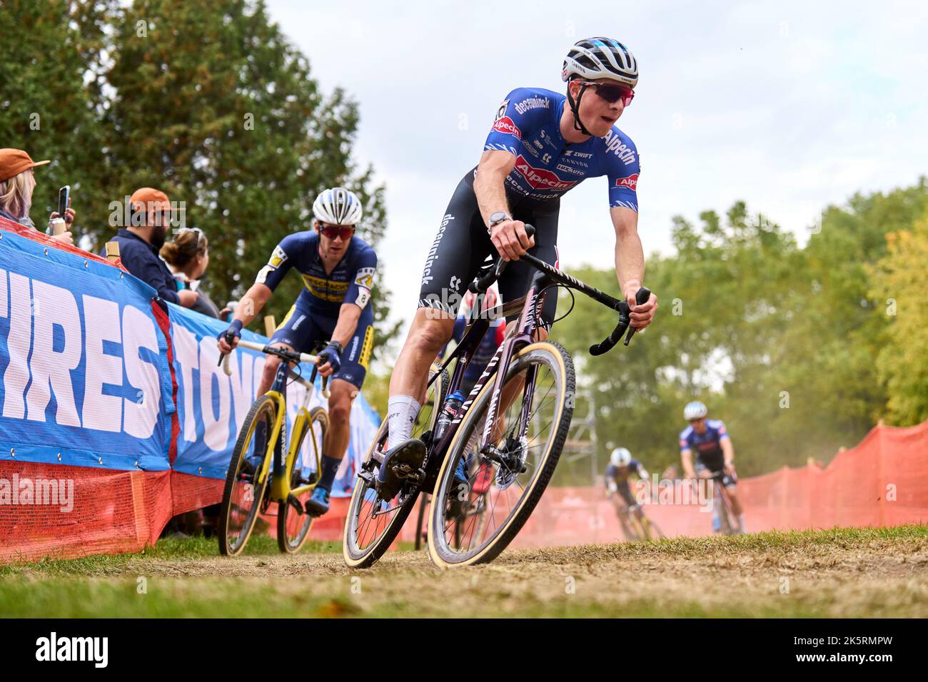 Die Abbildung zeigt die erste Etappe (1/14) des UCI World Cup Cyclocross Wettbewerbs in Waterloo, Wisconsin, USA, Sonntag, 09. Oktober 2022. BELGA FOTO BILL SCHIEKEN Stockfoto