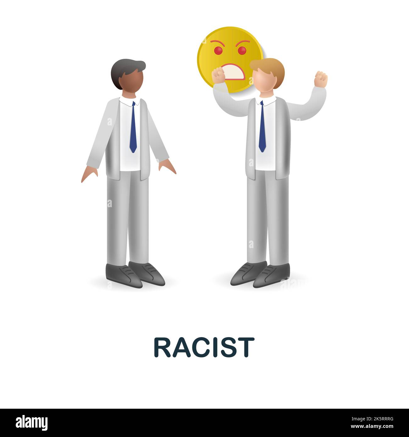 Rassistische Ikone. 3D Illustration aus der Belästigungs-Sammlung. Creative Racist 3D Icon für Webdesign, Templates, Infografiken und mehr Stock Vektor