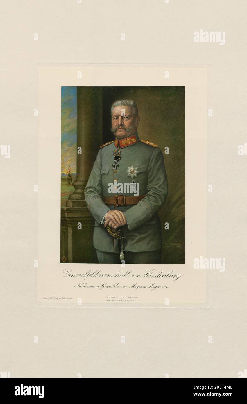Porträt von Paul von Hindenburg (1847-1934), 1915. Private Sammlung. Stockfoto