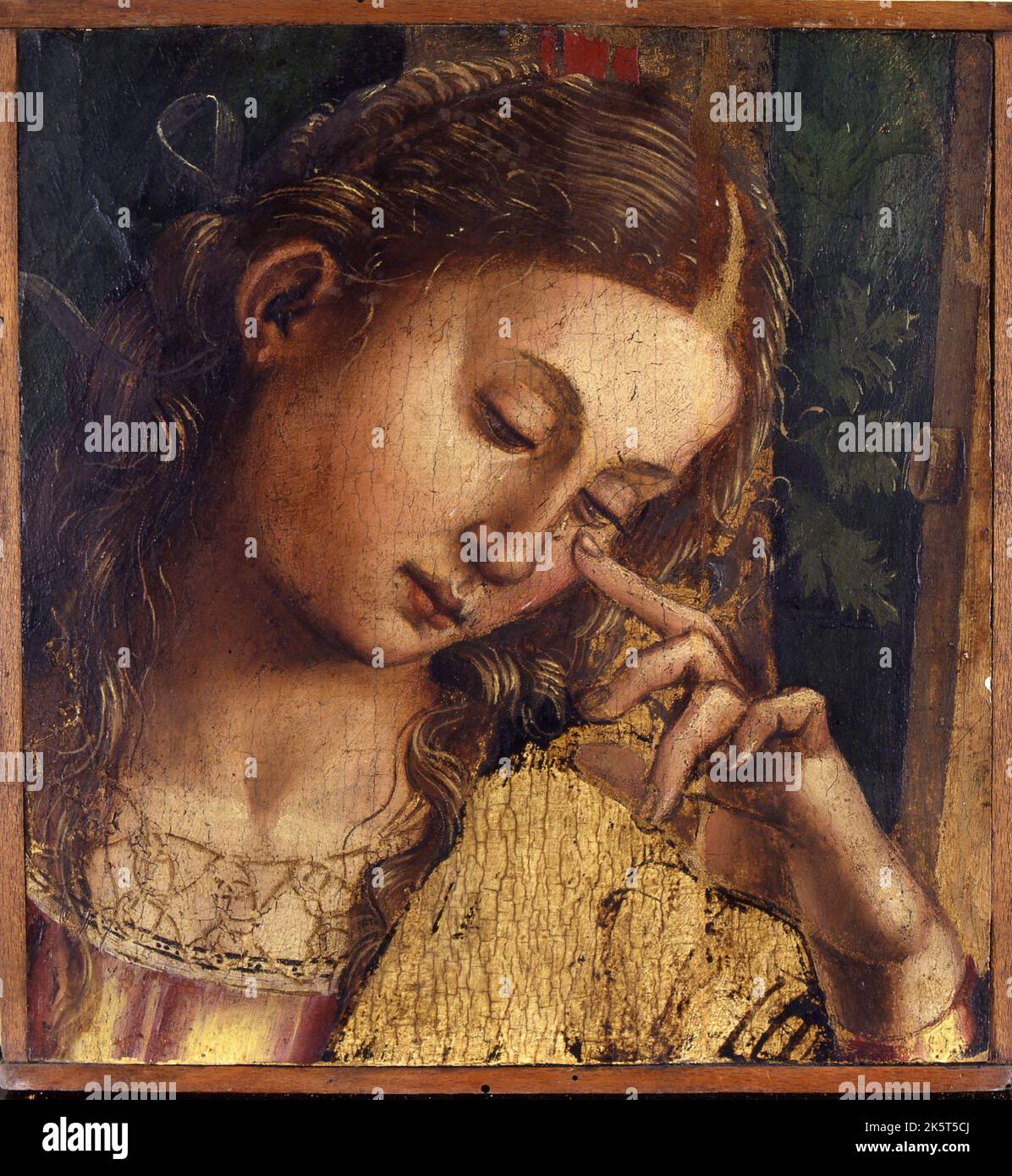 Fromme Frau weinend, 1504-1505. Gefunden in der Sammlung der Collezioni Comunali d'Arte, Bologna. Stockfoto