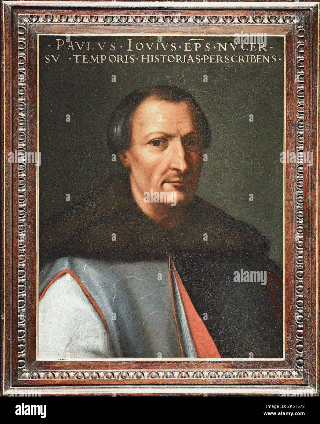 Porträt von Paolo Giovio, zwischen 1552 und 1568. Gefunden in der Sammlung der Gallerie degli Uffizien, Florenz. Stockfoto