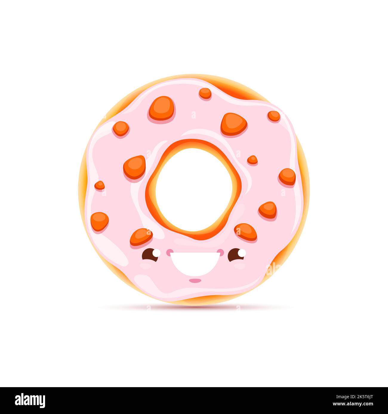 Cartoon Donut Charakter. Lustige Vektor Dessert mit Glasur und