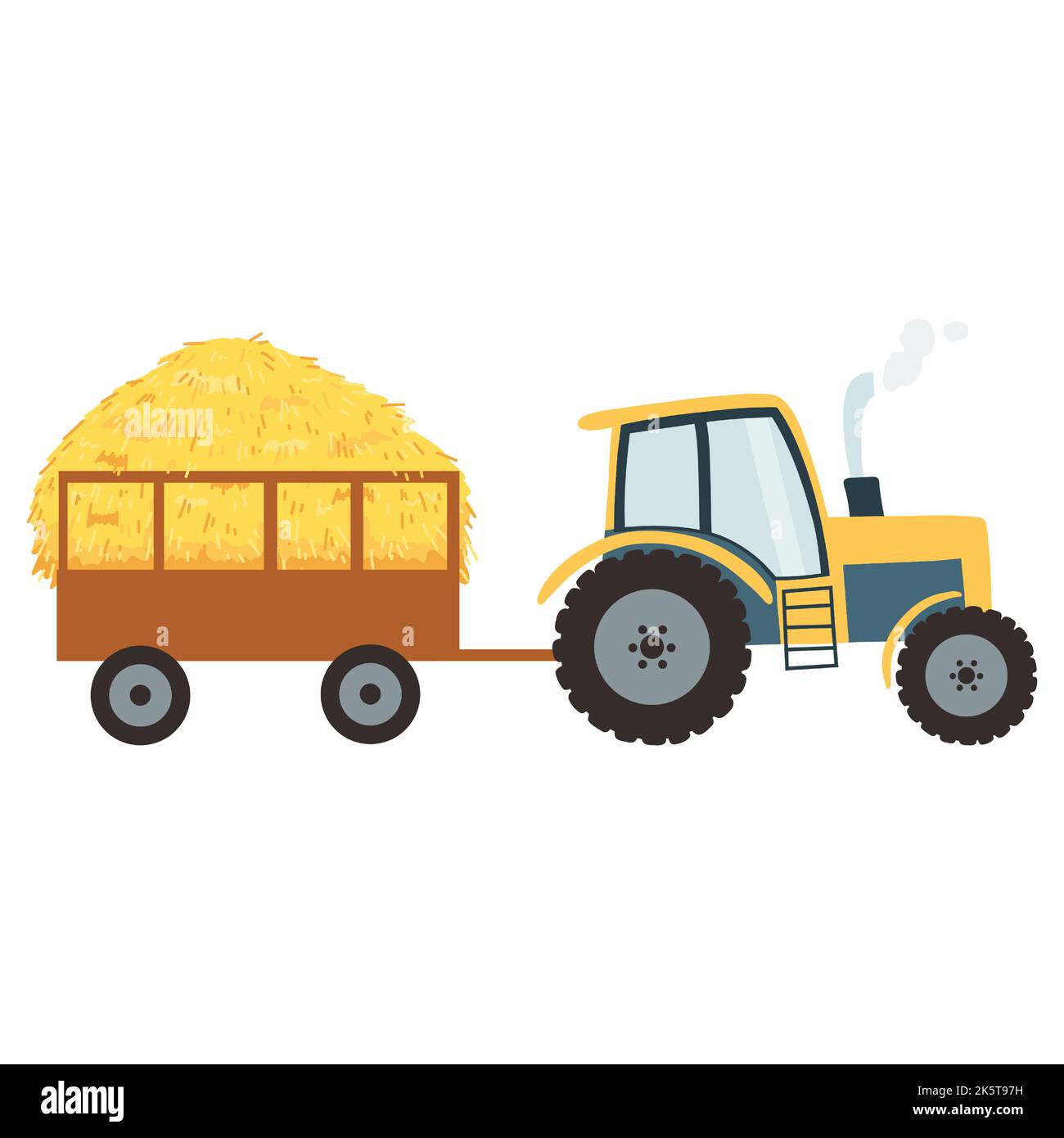 Cartoon traktor mit anhänger clipart -Fotos und -Bildmaterial in hoher