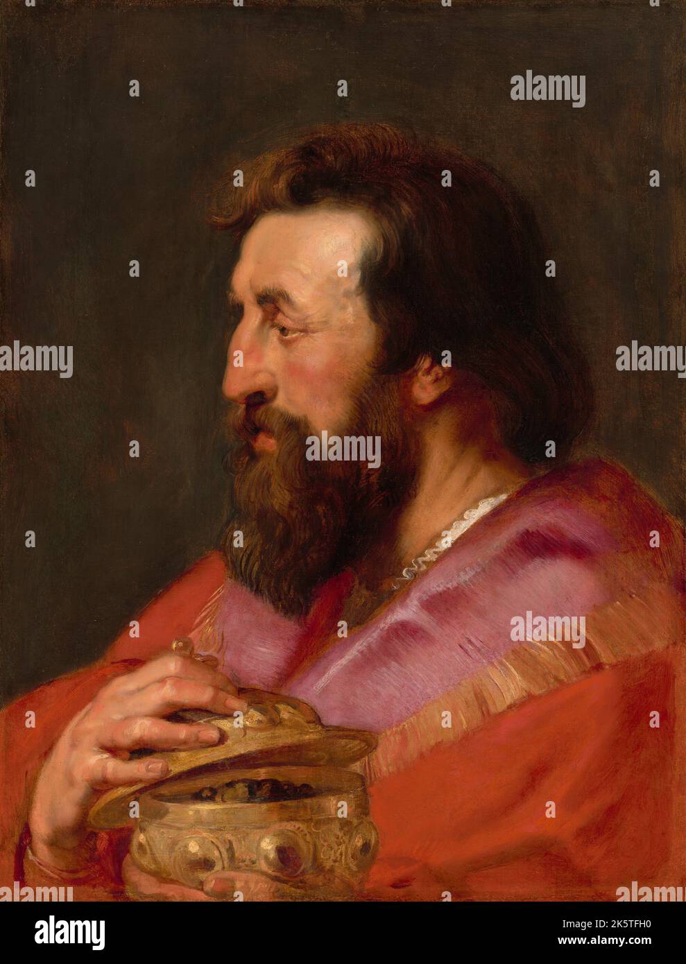 Oberhaupt eines der drei Könige: Melchior, der assyrische König; Rubens Stockfoto