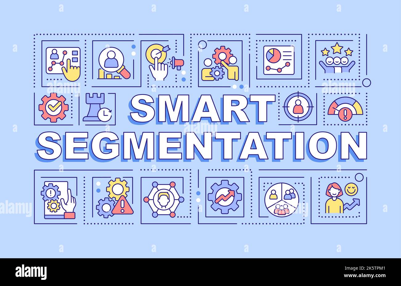 Intelligentes Segmentierungswort Konzepte blaues Banner Stock Vektor
