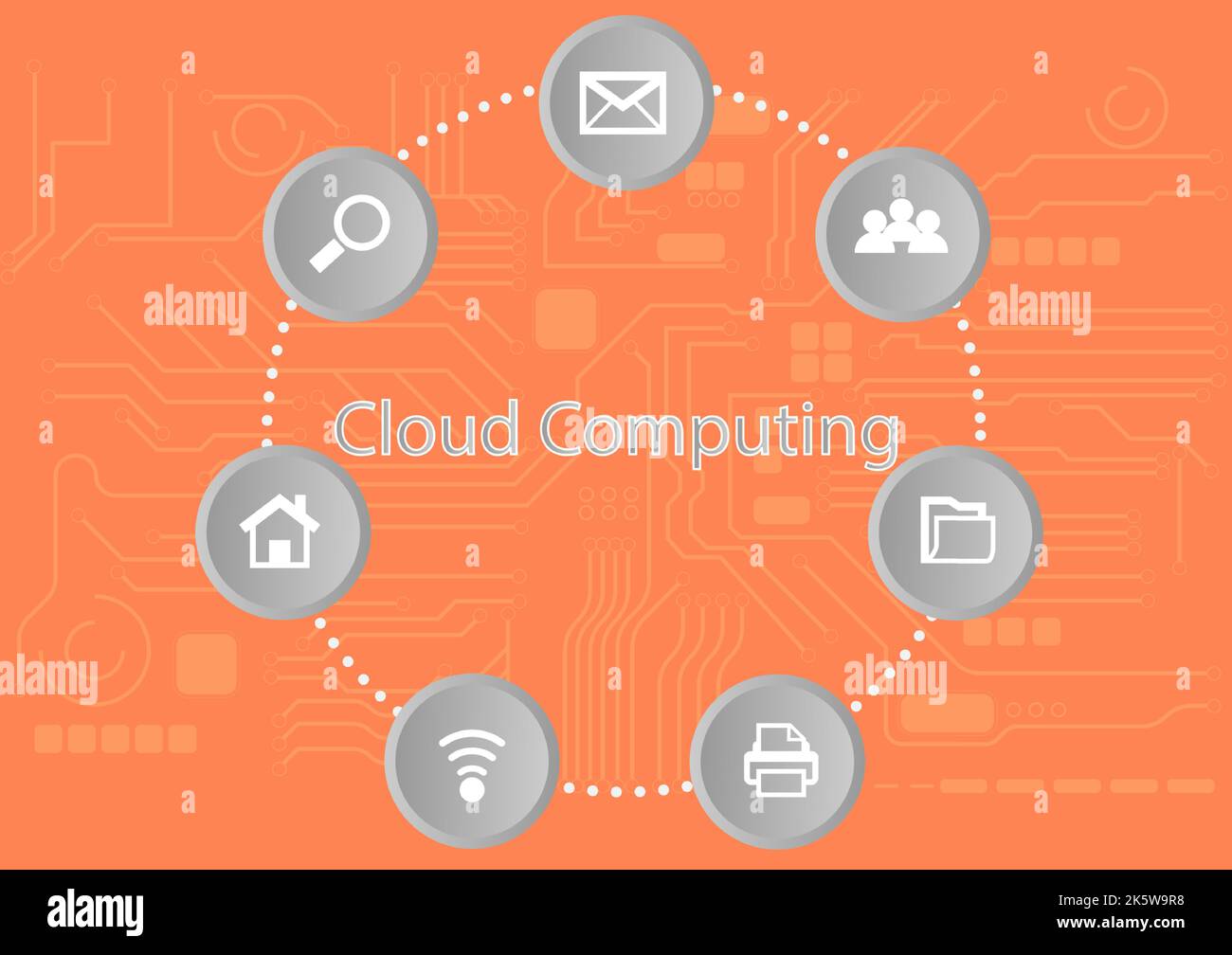 Grafik-Diagramm Cloud Computing Konzept Infrastruktur Link Access Datenmanagement Vektor-Illustration Stock Vektor