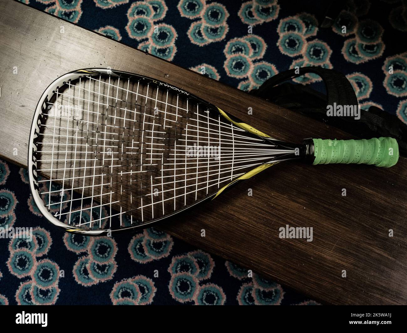 Squash-Training mit Nick Matthew und Sanne Veldkamp, mit dem interactiveSQUASH-Platz. Nick Matthews OBE gab einen Squash-Meisterkurs Stockfoto